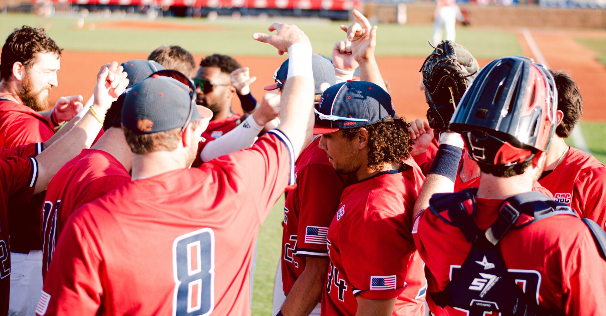South Alabama - Baseball Team huddle